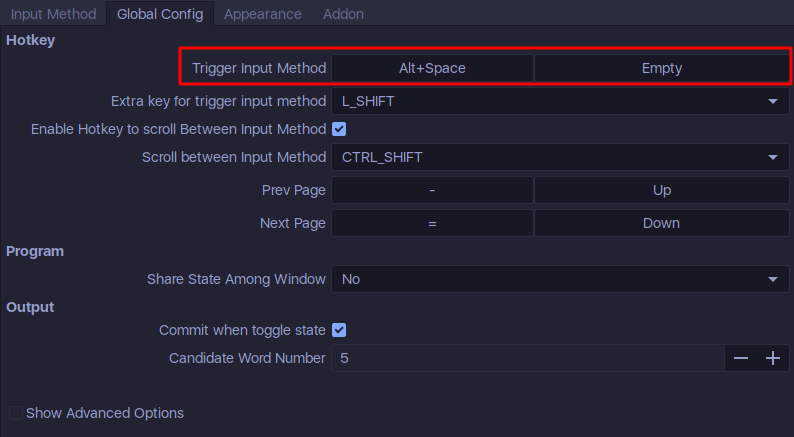fcitx configtool
